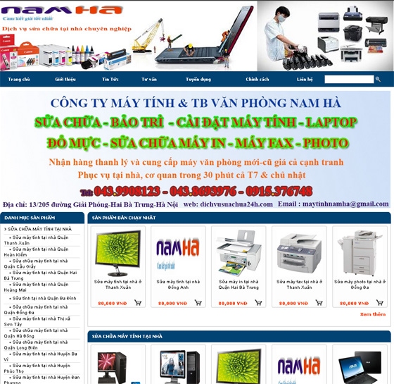 Thiết kế website giá rẻ: MAYTINHNAMHA.COM